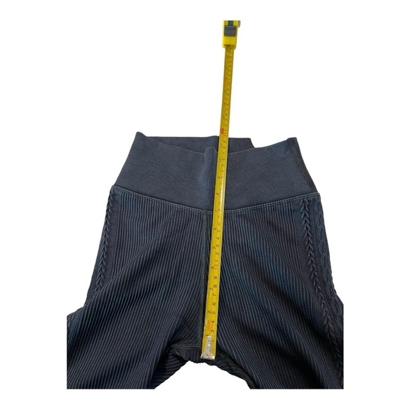 Aerie Offline Hi Rise Black Wide Ribbed Braided Trim Leggings Size Small - Picture 8 of 14